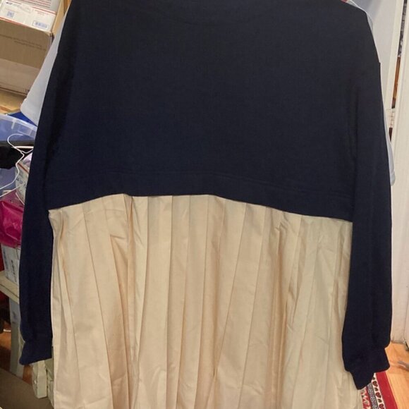 Sweatshirt oversized  pleated tunic /dress - Picture 1 of 3